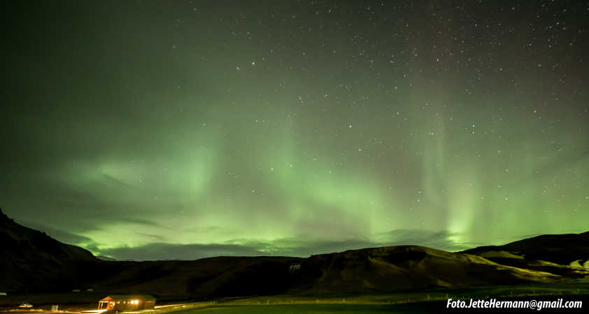 Nordlys over Skogafoss