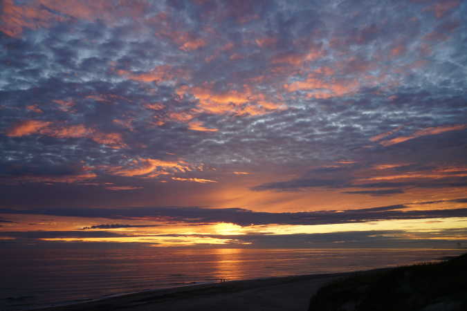 solnedgang ved Vesterhavet kl.22.20